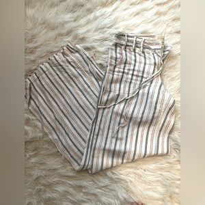 Women’s Linen drawstring stripped pants
